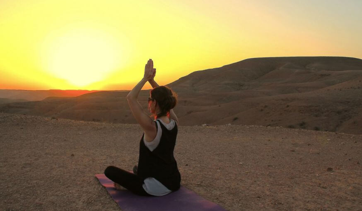 Yoga and Meditation in Agafay Desert Marrakech
